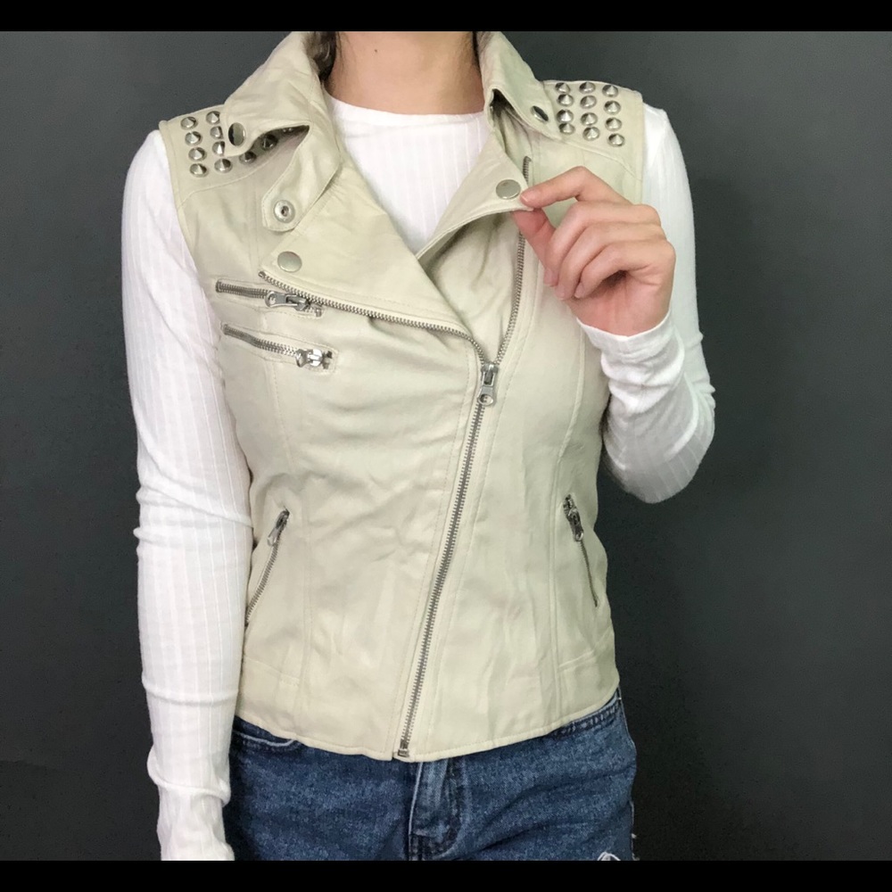 Studded pleather vest